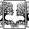 besandose Tríptico Árbol de los Enamorados – 3 piezas, 40 × 70 cm